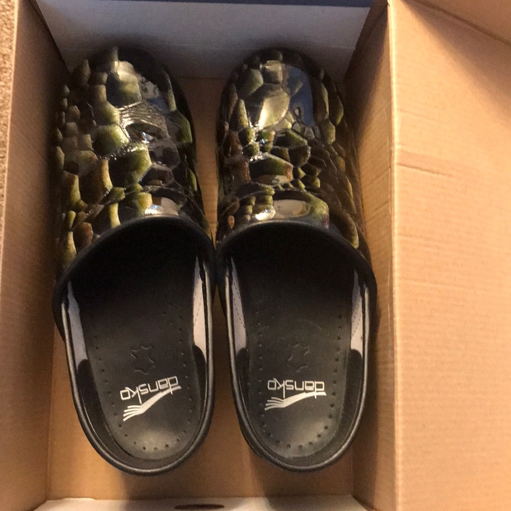 Dansko Professional Tiger’s Eye Emerald clogs